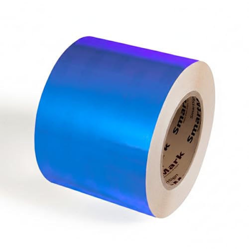 SmartSign Blue Floor Marking Tape, 4" Wide x 100' Long Roll, Durable Polyester, Laminated Protection - Non-Abrasive, Adhesive Safety Tape for Warehouses, High Traffic/Forklift Areas, Removable - color: Blue, size: 4"