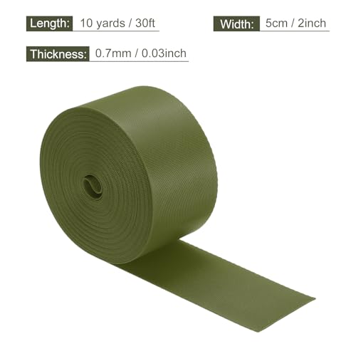 MECCANIXITY Flat Nylon Webbing Strap 2 Inch 10 Yards Chestnut Brown - color: Chestnut Brown, size: 2 Inch x 10 Yards