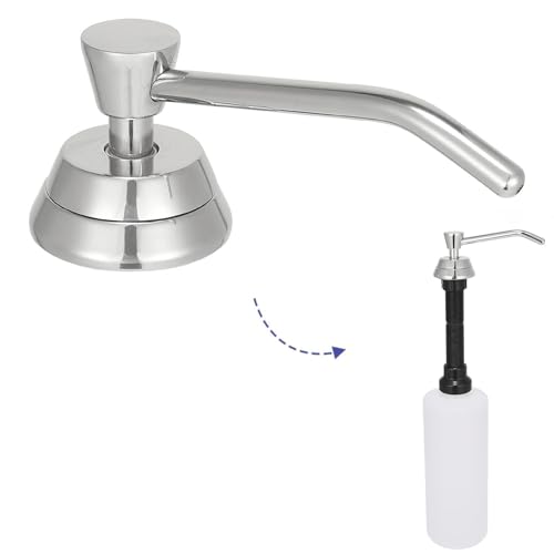 Stardrix Heavy Duty Brass Countertop Liquid Soap Dispenser, Commercial Grade Top Fill Built-in Soap Dispenser with 34 oz/ 1L Bottle for Bathroom, Kitchen, Public Restroom, Chrome Finish, 4” Spout - size: 4” Spout