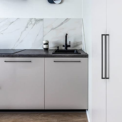 Ravinte Matte Black Cabinet Handles Square Pulls 18 Inch 10 Pack - size: 18-1/2 Inch (18 Inch Hole Center)