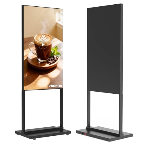 32 Inch Digital Signage Display, 700nits Menu Displays, Indoor Floor Standing Display, LCD Advertising Display, CMS Remote Publishing, U-Disk Plug & Play, APP, Android OS, HDMI in