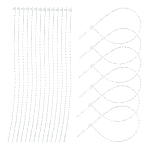 2000 Pcs Snap Lock Pin Tag Fastener Adjustable Security Beaded Loop Tie Plastic for Attach Tags to Products Gift (Transparent, 7 Inch) - size: 7 Inch