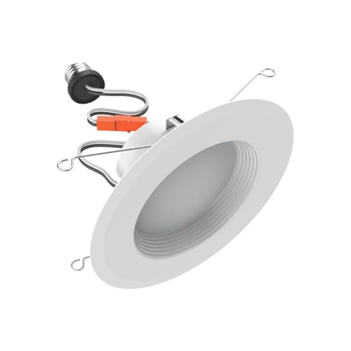 GE Ultra Bright LED Recessed Downlight Fixture, RS6 Indoor Floodlight, 6-Inch, Multiple Color Temperatures, 150 Watt Replacement (4 Pack) - style: 2200 Lumens