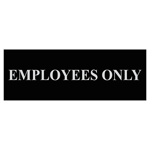 All Quality Basic Employees Only Wall or Door Sign - Easy Installation | Staff Only Signage‌ - Black/SIlver - Small (1 Pack) - color: Black / Silver, size: 2 x 6" - Small (1 Pack)