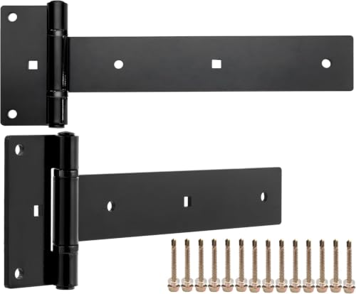 12 Inch Heavy Duty T Strap Hinges,Thickened Solid Steel