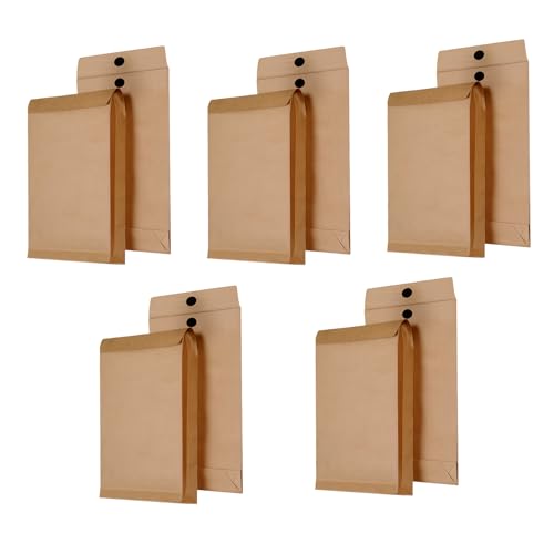 10 Pack Large Kraft Manilla Envelopes, 9.3" x 13" Big Envelopes for Documents, Expandable Hook-and-Loop Closure, Tear-Resistant Mailing Envelopes for Office, Business, File Storage