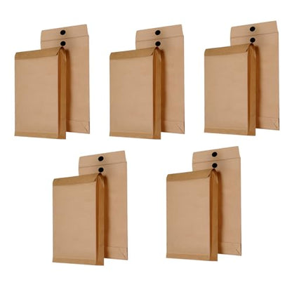 10 Pack Large Kraft Manilla Envelopes, 9.3" x 13" Big Envelopes for Documents, Expandable Hook-and-Loop Closure, Tear-Resistant Mailing Envelopes for Office, Business, File Storage