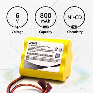 (5-Pack) 6V 800mAh Ni-Cd Battery for Sure-Lite 026-149, CUSTOM-55