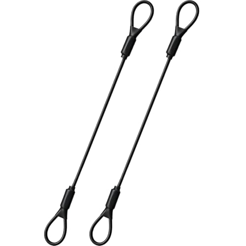3.3mm Steel Wire Rope Outdoor Travel Security Cable Lock,Braided Steel Coated Safety Cable Luggage Lock,Safety Cable Wire Rope Chain Lock Double Loop Lightweight (Black*2, 12in/30cm) - color: Black*2, size: 12in/30cm