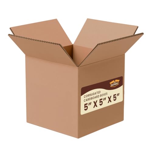 The Boxery 5"x5"x5" Corrugated Cardboard Boxes 100-Pack - size: 5 x 5 x 5"