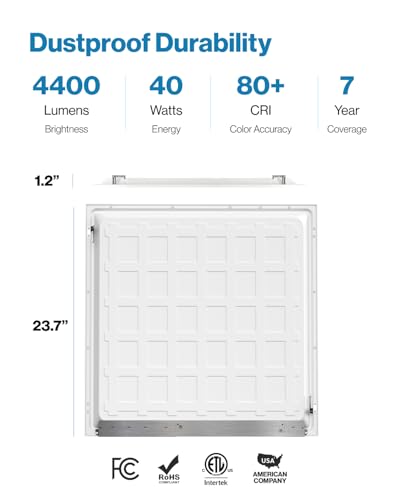 Sunco 6 Pack 2x2 LED Flat Panel Light, 40W, 3CCT, 4400LM, Dimmable - size: 2x2