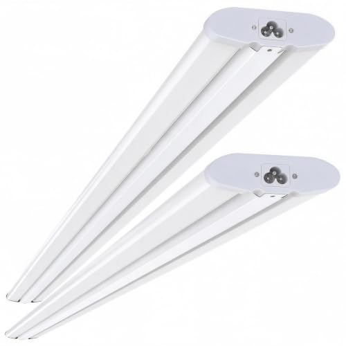 HYPERLITE 8 Foot LED Shop Light: 110W Ultra Slim Wraparound Light 5000K, 8ft LED Strip Light Fixture 120V, 11000LM, 80 CRI, ETL Listed Commercial Ceiling Light for Garage Warehouse, 2P - size: 8FT | 2PACK