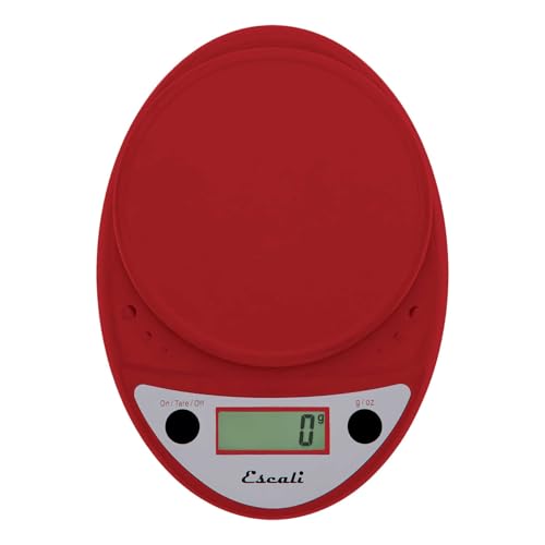 Escali Primo Digital Food Scale Multi-Functional Kitchen Scale and Baking Scale for Precise Weight Measuring and Portion Control, 8.5 x 6 x 1.5 inches, Warm Red - color: Warm Red