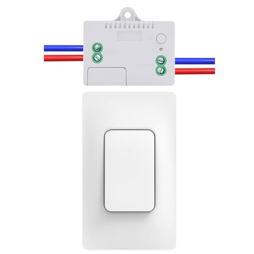 Self Powered Wireless Light Switch Kit Remote Light Switches Wireless No Wiring No Battery Kinetic Light Switch Wireless Radio Wall Switches for Home Lighting - style: US 1Gang 1V1 A