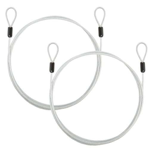 1/8" Travel Security Cable Lock, 7×7 Braided Steel Wire with Double Loops, PVC-Coated Anti-Theft Cable for Luggage, Backpack & Outdoor Gear, White, 6.6 ft, 2 Pack - color: White, size: 6.6FT-2PACK