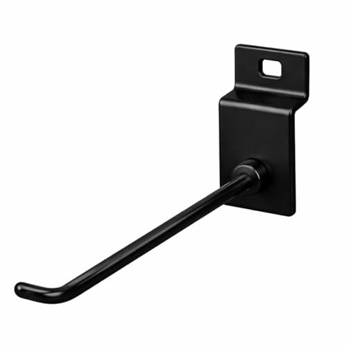 Pack of 25 Slatwall Hooks for Retail Display - 4 Inches Slat Wall Heavy Duty Hanging Hook - Black Metal Slatwall Peg Hook - Retail Store Display Rack Organizer - color: Black, size: 4 Inch - Pack of 25