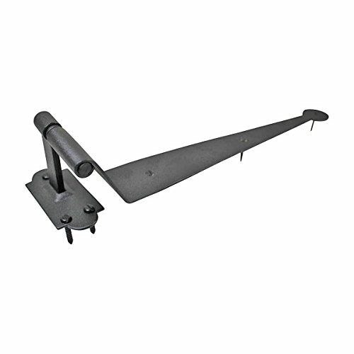 Renovators Supply Manufacturing Black Cast Iron Pintle Strap Hinges 11-3/4 Inch Offset Lift Off Shutter Gate Door Hardware RSF Rustic Colonial Reversible Hinges with Screws - size: Pack of 1