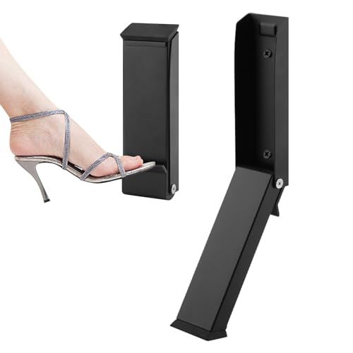 Kickdown Door Stopper, Stainless Steel Door Holder Door Stops for Bottom of Door Hold Open Folding Door Stop Heavy Duty Door Stops(Black)