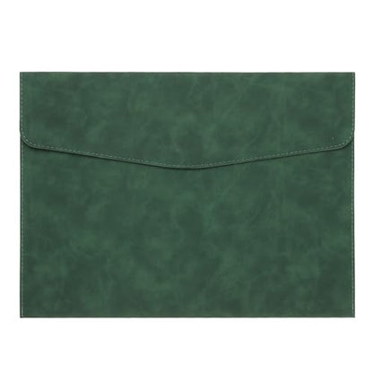 PATIKIL PU Leather A4 File Folder, Document Holder Filing Organizer Portfolio Envelope Folder Case with Snap Closure for Letter Receipt, Green - color: Green
