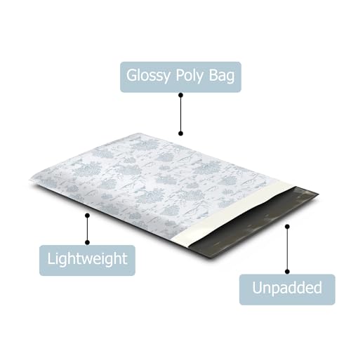 10x13 (100) Blue Toile Summertime Designer Poly Mailers Waterproof Self Sealing Tear Resistant Polymailers Shipping Envelopes Premium Printed Bags For Small Businesses - color: Blue Toile, size: 10x13 inches
