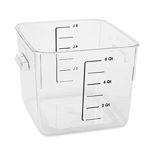 Rubbermaid Commercial Products Square Food Container, 6-Quart, Clear - size: 6 Qt., style: Container