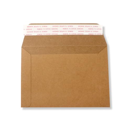 100 EcoSwift 6.5 x 4.5 Rigid Photo Mailers Stay Flats Brown Cardboard Self Seal Envelopes