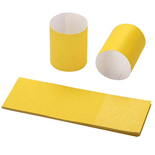 Gmark Self-Adhesive Yellow Paper Napkin Bands (2500 Count) - 4.25 x 1.5 Inch Professional Napkin Rings - Self-Sealing Disposable Silverware Wrappers for Restaurants & Formal Events GM1108 - color: Yellow