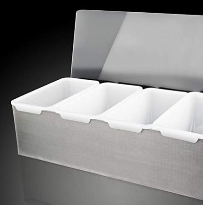 New Star Foodservice 48032 Stainless Steel Condiment Dispenser with 5 Compartments (No Ice Tray) - size: 5 Compartments