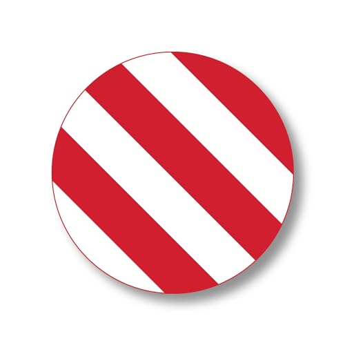 5S Location Marking Circle- (Various Sizes Available) Durable Circular Shaped Floor Marker by Graphical Warehouse- Vibrant Colors, Rounded Corners (25 Pack) (2", Red/White) - color: Red/White, size: 2"