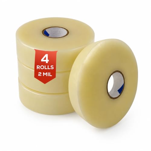 EIt Packing Tape, 3 Inch x 1000 Yard, 2 Mil, Clear 4 Rolls Machine Length - size: 2 Mil
