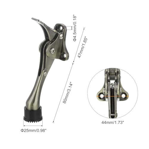 uxcell Kickdown Door Stop, One Touch Kickdown Door Stopper Holder with Non-Slip Rubber Tip and Screws, 4-Inch Metal Door Kickstand for Bottom of Door, Bronze - color: Bronze, size: 4 Inch