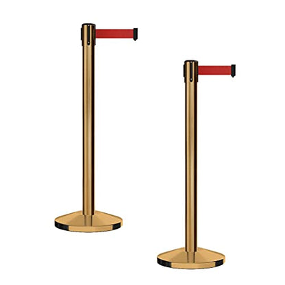 CCW Series RBB-100 Retractable Belt Barrier Stanchions, 2-Pack, 7.5 Ft Red - color: Red, size: 7.5 Foot
