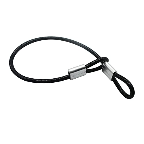 10 Pcs 2mm Wire 24 inch Vinyl Coated Stainless Steel Cable with Loops Short Wire Rope Lanyard Lock Security Chain Link for Outdoor Gates, Black (2mm x 24inch) - color: Black, size: 2mm(T) X 24 in(L) 10PCS