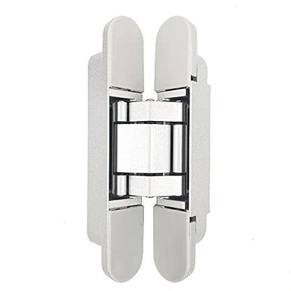 Concealed Door Hinges Heavy Duty Invisible Hidden Hinges 3-D Adjustable - 1 Pair - color: 6"_Silver_2 Pack
