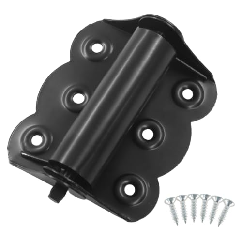 Bivethoi 3 Pcs Door Spring Hinges, Steel Black Self-Closing