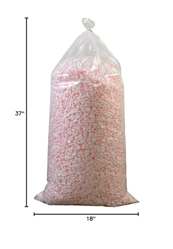 BOX USA B7NUTSAS Anti-Static Loose Fill Packing Peanuts, 7 Cubic Feet, Pink