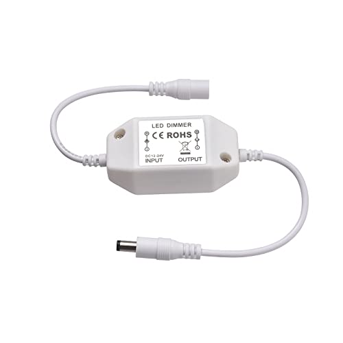 2 Pack LED Strip Light Dimmer Switch, DC 12V-24V LED Brightness Adjustable Controller for Strip Lights,LED Rope Light 3528,5050,5630 - color: White