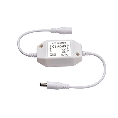 2 Pack LED Strip Light Dimmer Switch, DC 12V-24V LED Brightness Adjustable Controller for Strip Lights,LED Rope Light 3528,5050,5630 - color: White