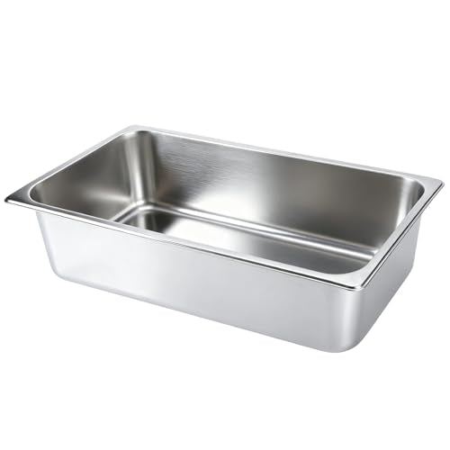 VOISEN Hotel Pans with Lids 2 Pack 1/1 Size 6" Deep - color: 2 Pack, size: 6" Deep