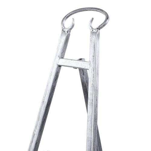 Deco 79 Metal Scroll Large Free Standing Adjustable Display Stand Easel with Chain Support, 22" x 21" x 46", Gray - color: Gray, size: 22" x 21" x 46"
