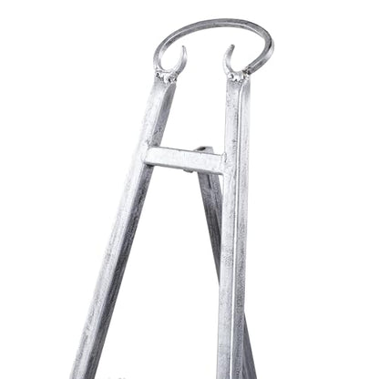 Deco 79 Metal Scroll Large Free Standing Adjustable Display Stand Easel with Chain Support, 22" x 21" x 46", Gray - color: Gray, size: 22" x 21" x 46"