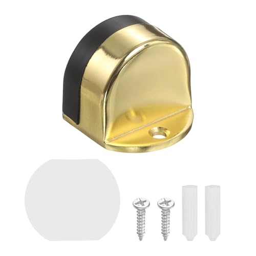 uxcell Low Dome Floor Door Stop 1.5" H x 1.65" W, Stainless Steel - color: Gold