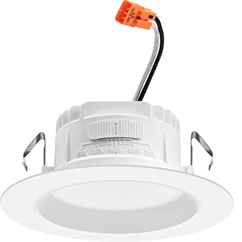 Juno 4" Inch LED Recessed Lighting, RetroBasics Series LED Downlight Trim Kit, Regressed 4" Ceiling Light with 5-in-1 Switchable White Color, 625 Lumens, Baffle Trim, Matte White - color: Switchable White, size: 4-Inch, style: Standard | Non-Adjustable |