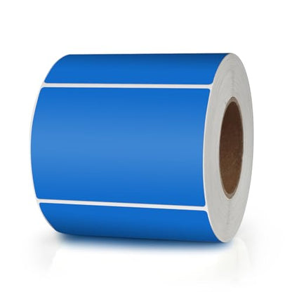 Blue Rectangle Labels 3" x 2" Color Coding Stickers Roll 500 Pcs - color: Blue