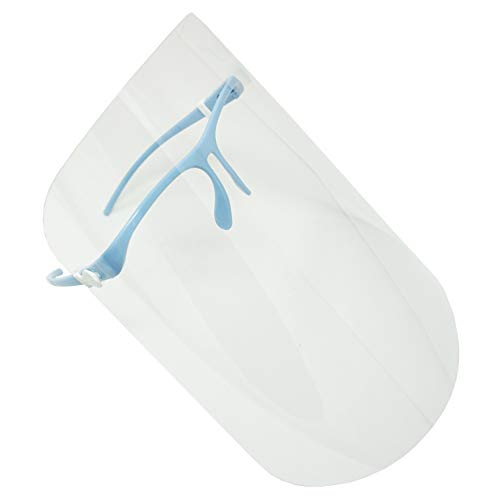 ArtToFrames Protective Face Shield 5 Blue Glasses 5 Shields, Fully Transparent Face and Eye Protection from Droplets and Saliva with Reusable Glasses and Replaceable Shield, Anti-Fog PPE - color: Blue, size: 5 Pack