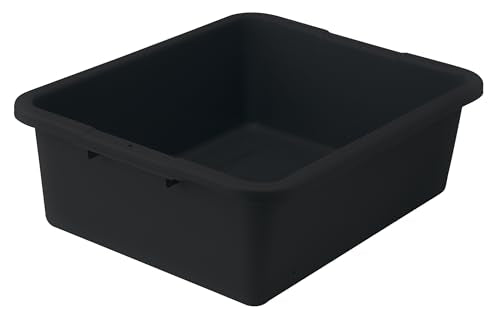 Winco 7" Black Heavy-Duty Bus Box Dish Tub for Restaurants