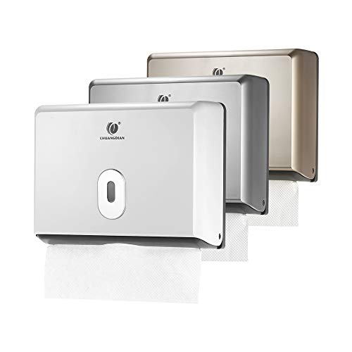 Commercial Paper Hand Towel Holder, Toilet Tissue Dispenser, Wall-Mounted Bathroom Tissue Dispenser Tissue Box Holder for Multifold Paper Towels (White) - color: White