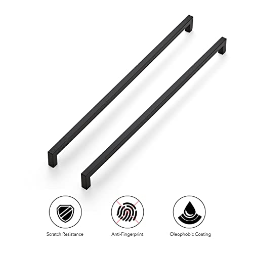 Ravinte Matte Black Cabinet Handles Square Pulls 18 Inch 10 Pack - size: 18-1/2 Inch (18 Inch Hole Center)