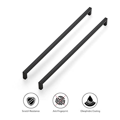 Ravinte Matte Black Cabinet Handles Square Pulls 18 Inch 10 Pack - size: 18-1/2 Inch (18 Inch Hole Center)