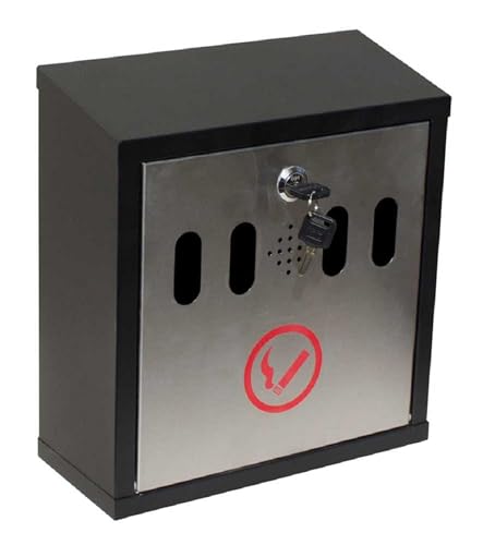 WF-8022 Hayward Wall Mount Cigarette Ash Receptacle Black with Stainless